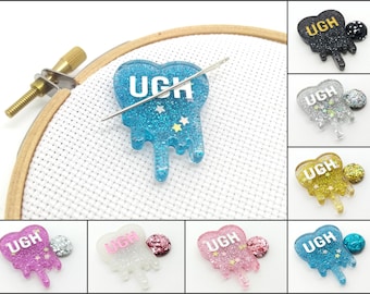 Ugh needle minder, cute needle minder, sassy needle nanny, cheeky magnet for cross stitch, embroidery magnet, needle keeper