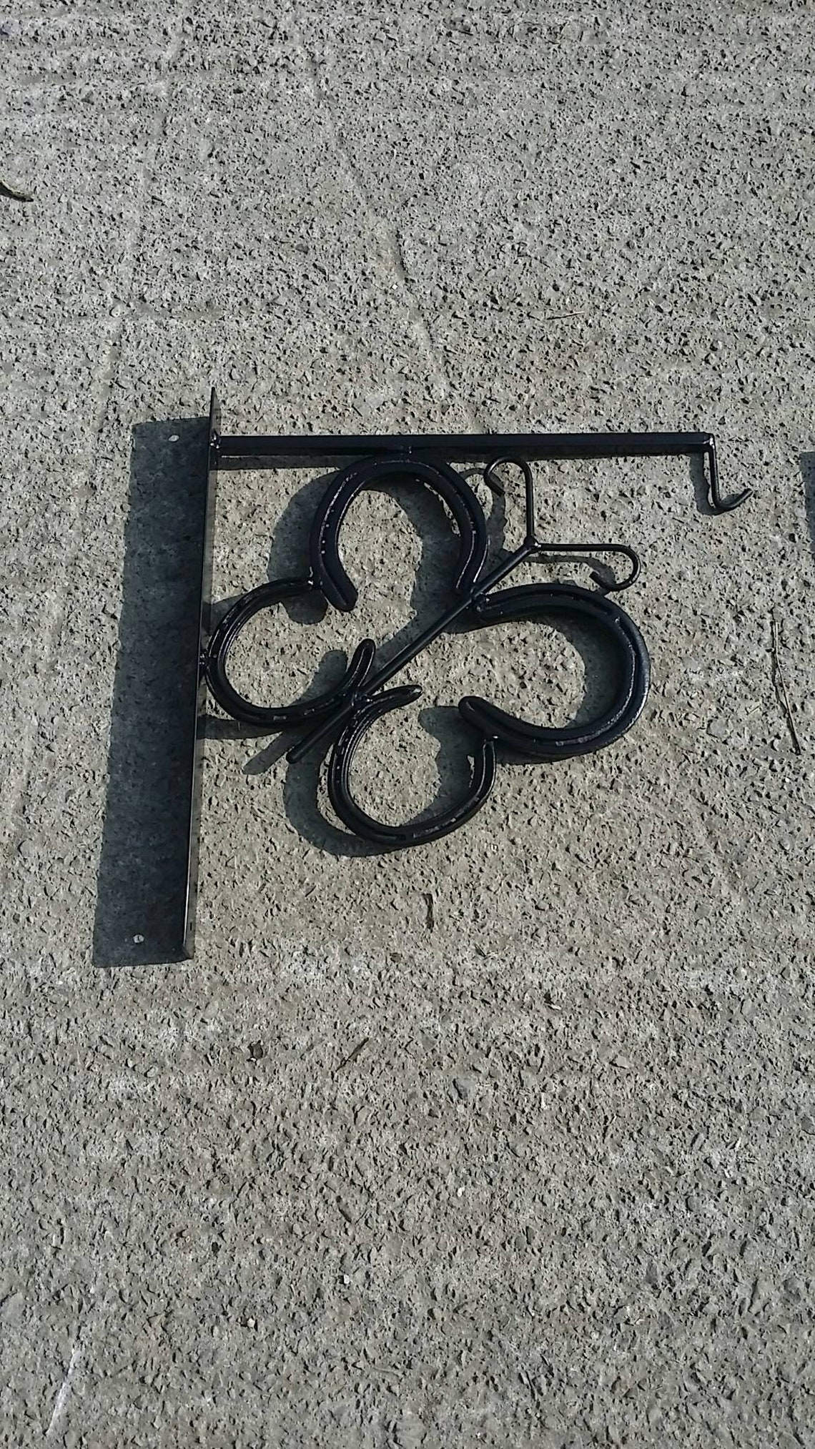 Butterfly, Horseshoe Brackets, Upcycled Horseshoe Hanging Basket