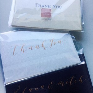 de remerciements | Carte imprimée personnalisée + enveloppes calligraphiées avec adresse | Logo d'entreprise et message