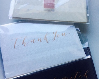 Thank You Cards | Custom Printed Business Logo Card + Calligraphy Addressed Envelopes