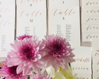 DAY OF Wedding Stationery Calligraphy suite Cream and Rose Gold (Jaime Deposit 3)