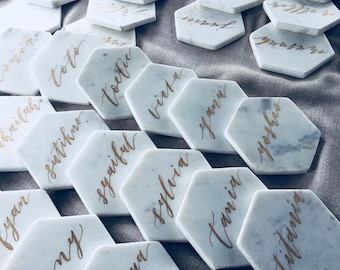 Large Event / Calligraphy Names on Ceramic Tiles - Set of 100 (Supply your own)