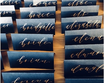 Place Cards - Black Card with Gold Calligraphy [PICK UP]