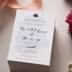 Calligraphy and Watercolour Wedding Invitations - Wedding Stationery