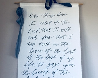 Calligraphy Fabric Banner | Wedding Backdrop | Photo Wall | Wall Art | Large Sign | Seating Arrangement | Vows and Quotes