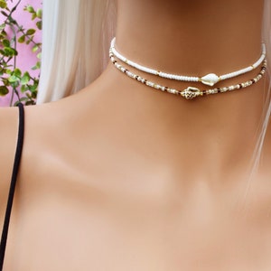 Shell Choker Necklace - Shell Jewellery  - Boho Choker Necklace - Bohemian Necklace - Beach Jewelry - Mermaid Choker - Bridal Choker