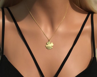 Clover Necklace - Four Leaf Clover Necklace - Gold Clover Necklace - Gold Vermeil Necklace