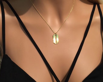 Gold Razor Necklace - Razor Blade Necklace - Edgy Necklace - Gold Vermeil Necklace