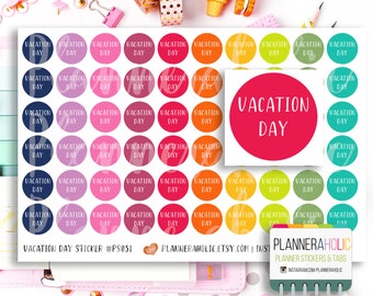 Vacation Day, Planner Stickers, Erin Condren Life Planner (ECLP), Happy Planner | #PS051