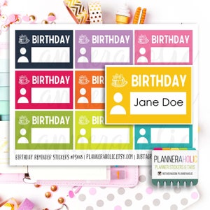 Printable Birthday Planner Stickers, Birthday Reminder Stickers, Birthday  Planner Stickers, Birthday Box Stickers, Birthday Stickers, FS135 -   Australia