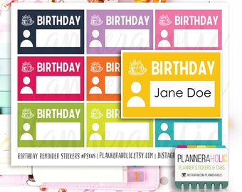 Birthday Reminder Stickers | Reminder Stickers | Planner Stickers | Erin Condren Planner | #PS065