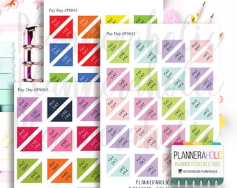 Pay Day Corner Stickers / Erin Condren Life Planner (ECLP) / Happy Planner / #PS043