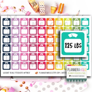 Weight Scale Stickers, Planner Stickers, The Happy Planner Stickers, Erin Condren Life Planner (ECLP), Happy Planner | #PS057