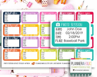 Photo Session, Planner Stickers, Photographer Planner, Erin Condren Life Planner (ECLP), Happy Planner | #PS054