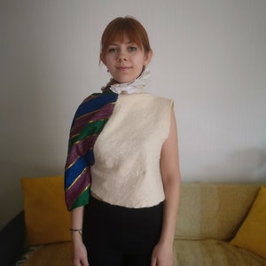 FestivalTop,SummerFashionSale,HarajukiFashionTop,SummerLondon25,Top met één mouw,PicnicPartytopFunModeGift,Damescrèmeblouse,Veelkleurige top