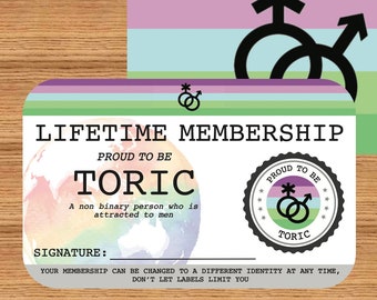 TORIC Lifetime Membership Card - Gay Pride Card - LGBT Identity Card -  perfect rainbow community gift