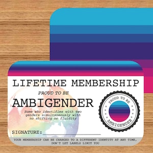 AMBIGENDER Gay Pride Karte - LGBT Personalausweis - das perfekte Regenbogen Gemeinschaftsgeschenk