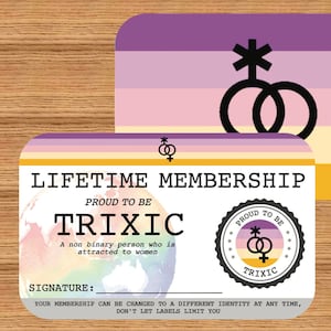 Carte de membre à vie TRIXIC - Carte de la fierté gaie - Carte d'identité LGBT - Cadeau idéal pour la communauté arc-en-ciel