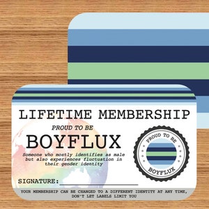Tarjeta de membresía vitalicia BOYFLUX - Tarjeta del Orgullo Gay - Tarjeta de identidad LGBT - el regalo perfecto para la comunidad arcoíris