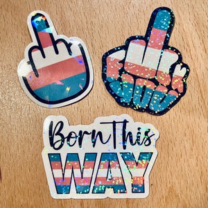 TRANSGENDER - Holographic LGBTQ Stickers - Water Resistant Pride stickers