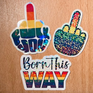 RAINBOW GAY - Holographic LGBTQ Stickers - Water Resistant Pride stickers