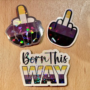 NON BINARY - Holographic LGBTQ Stickers - Water Resistant Pride stickers