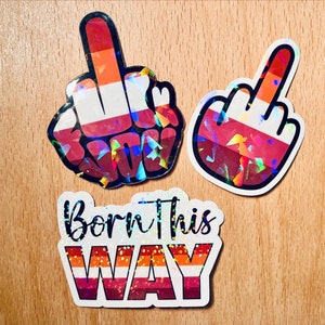 LESBIAN - Holographic LGBTQ Stickers - Water Resistant Pride stickers