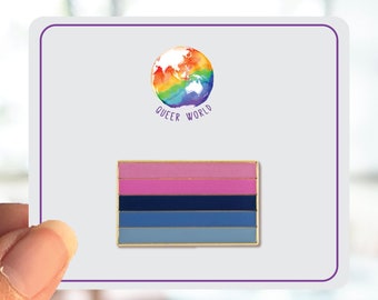 OMNISEXUAL Flag rectangle enamel pin - brooch - label pin - LGBT gift - Pride