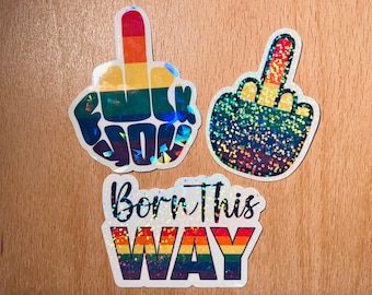 RAINBOW GAY - Holographic LGBTQ Stickers - Water Resistant Pride stickers