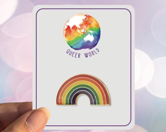 LGBT Rainbow Pride Enamel Pin, LGBTQ Lapel Badge