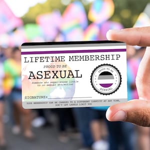 ASEXUAL Lifetime Membership Card - Gay Pride Card - LGBT Identity Card -  perfect rainbow community gift