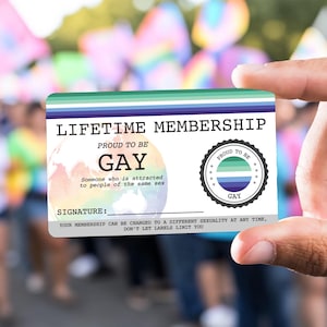 GAY Lifetime Membership Card (blue) - Gay Pride Card - LGBT Identity Card -  perfect rainbow community gift