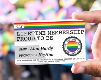 GAY RAINBOW Lifetime Membership Proud To Be Collection Card - Gay Pride Card - LGBT Identity Card -  perfect rainbow community gift