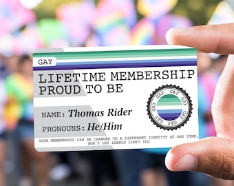 GAY MLM Lifetime Membership Proud To Be Collection Card - Gay Pride Card - LGBT Identity Card -  perfect rainbow community gift
