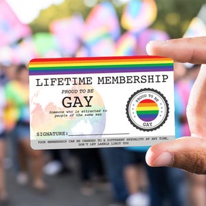 GAY-lidmaatschapskaart voor het leven - Gay Pride-kaart - LGBT-identiteitskaart - perfect cadeau voor regenbooggemeenschap