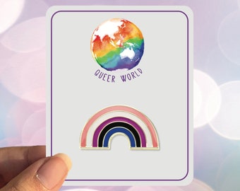 GENDERFLUID rainbow shaped enamel pin - brooch - label pin - LGBT gift - PRIDE