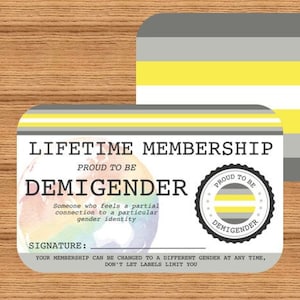 Carte de membre à vie DEMIGENDER - Carte de la fierté gaie - Carte d'identité LGBT - Cadeau parfait pour la communauté arc-en-ciel