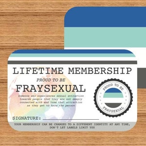Carte de membre à vie FRAYSEXUAL - Carte de la fierté gaie - Carte d'identité LGBT - Cadeau idéal pour la communauté arc-en-ciel