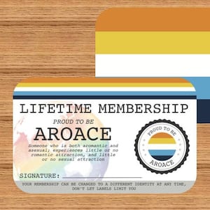 AROACE Lifetime Membership Card - Gay Pride Card - LGBT Identity Card -  perfect rainbow community gift