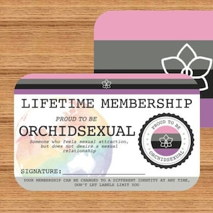 Carte de membre à vie ORCHIDSEXUAL - Carte de la fierté gaie - Carte d'identité LGBT - Cadeau idéal pour la communauté arc-en-ciel
