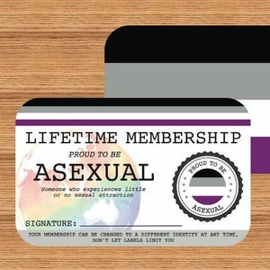 ASEXUAL Lifetime Membership Card - Gay Pride Card - LGBT Identity Card -  perfect rainbow community gift