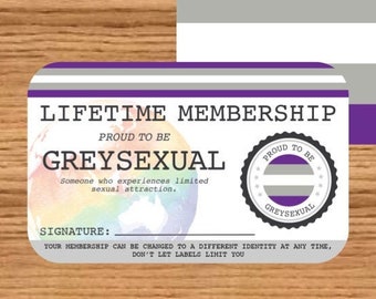 Cartão de Membro Vitalício GREYSEXUAL - Cartão do Orgulho Gay - Cartão de Identidade LGBT - presente perfeito para a comunidade arco-íris