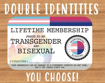 Double Identity LGBTQIA+ Lifetime Membership Card - Gay Pride Card - LGBT Identity Card -  perfect rainbow community gift