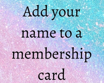 ADDON ONLY - Add a name to your LGBT+ Membership Card - this listing is not for a card