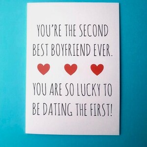 Eres el segundo mejor novio del mundo - Tarjeta de felicitación