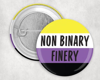 Non Binary Finery Pride Badge, LGBTQ Pin