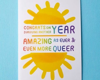 Amazing As Ever & Even More Queer LGBTQ Pride Greeting Card