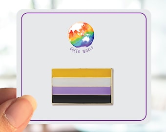 NON BINARY Flagge Rechteck Emaille Pin - Brosche - Label Pin - LGBT Geschenk - Pride