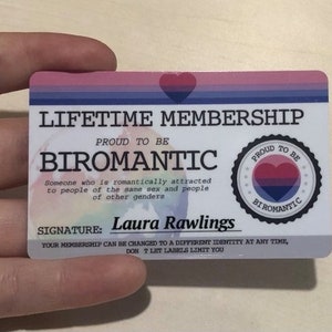 BISEXUAL Gay Pride identity card Lifetime Membership Card LGBT Identity Card unique gift for the rainbow community image 5