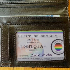 Double Identity LGBTQIA Lifetime Membership Card Gay Pride Card LGBT Identity Card perfect rainbow community gift image 9